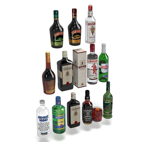 3d model bar bottles set - Bar Bottles Set by shop3ds